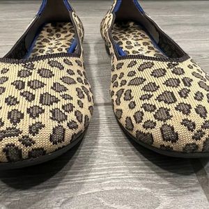 Rothy's Womens Size-W10 Cheetah Print Round Toe Woven Textile Ballet Flats Shoes